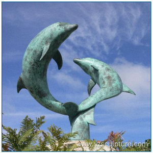 Bronze Playing Dolphin Sculpture For Sale